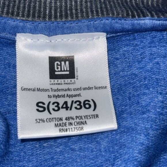 Chevrolet American Classic Logo Sweatshirt S Blue & Gray Raglan Sleeves GM Offic - Picture 5 of 6